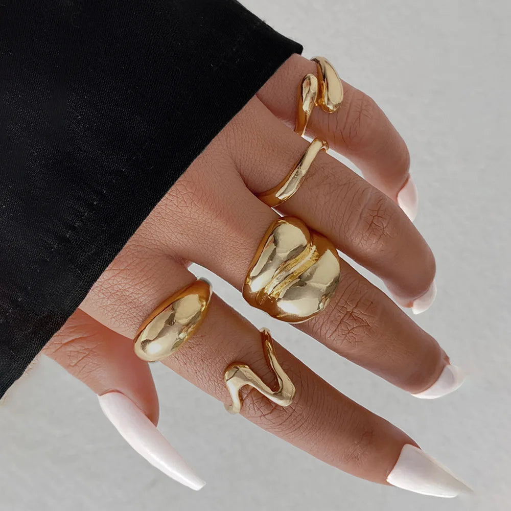 “15pcs Punk Boho Metal Rings Set – Women & Men Fashion Jewelry