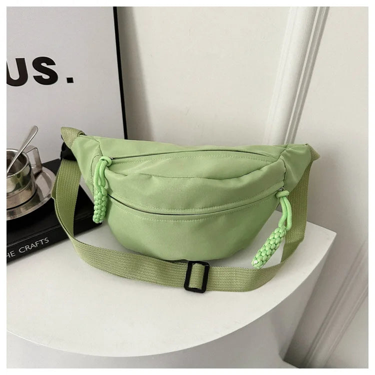 “Women’s Canvas Chest Bag – Sling Crossbody Fanny Pack, Waist Belt Bag for Running & Casual Use”
