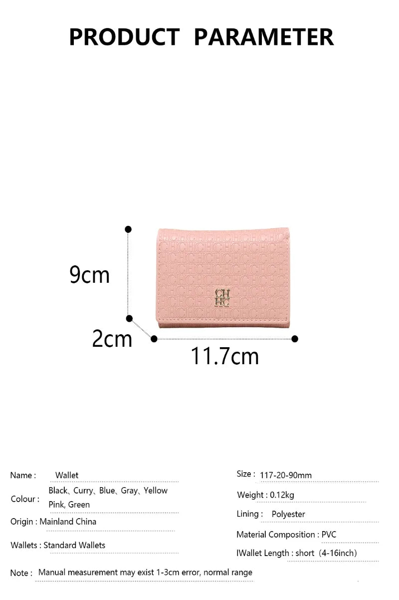 “Carolina Herrera Women’s Wallet – Stylish Minimalist Handbag in Macaron Color”