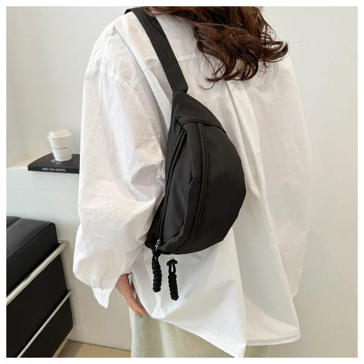 “Women’s Canvas Chest Bag – Sling Crossbody Fanny Pack, Waist Belt Bag for Running & Casual Use”