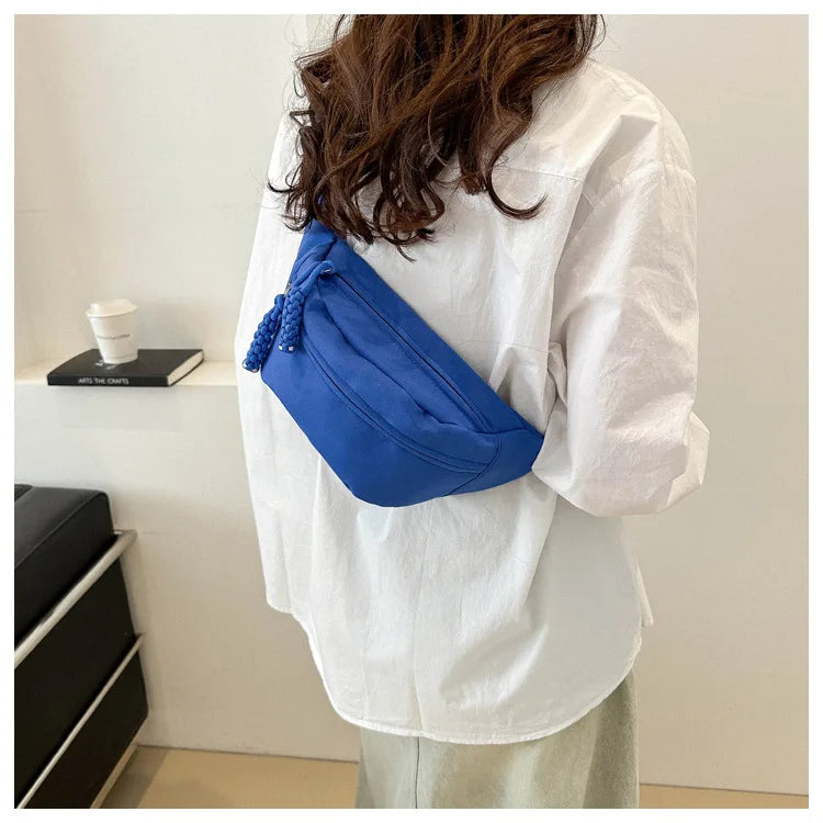 “Women’s Canvas Chest Bag – Sling Crossbody Fanny Pack, Waist Belt Bag for Running & Casual Use”