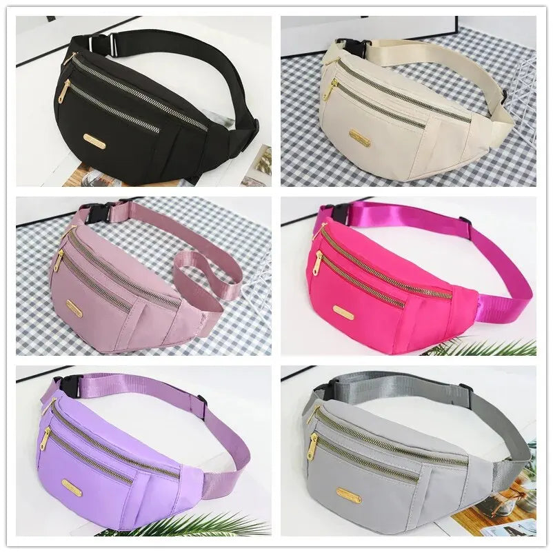 Women’s Minimalist Sports Waist Bag – Multi-Layer Crossbody Fanny Pack
