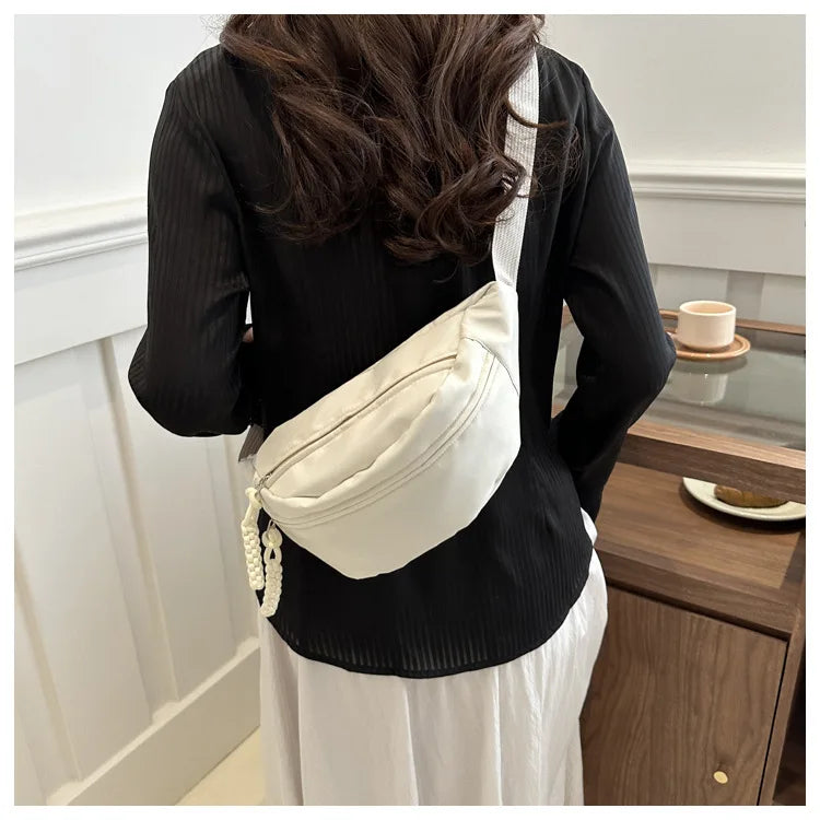 “Women’s Canvas Chest Bag – Sling Crossbody Fanny Pack, Waist Belt Bag for Running & Casual Use”
