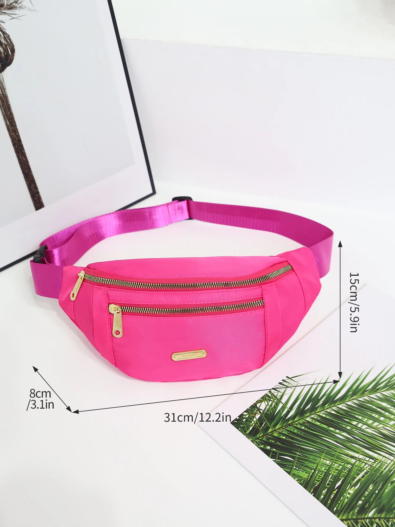 Women’s Minimalist Sports Waist Bag – Multi-Layer Crossbody Fanny Pack