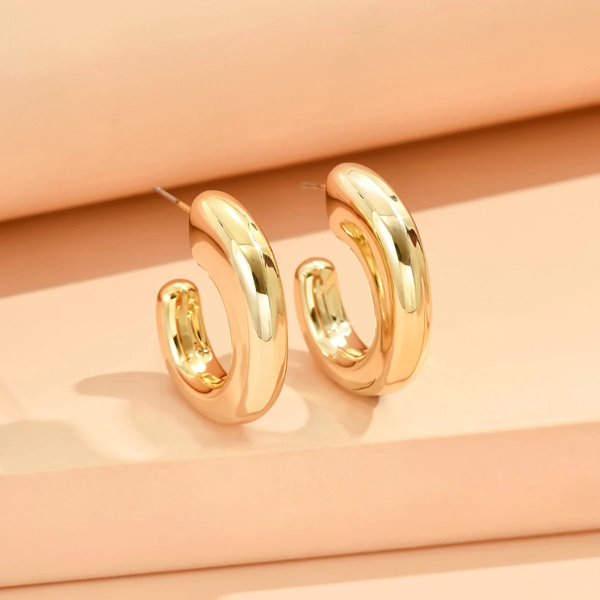 Geometric Irregular Metallic Color Earrings for Women 2024 Minimalist Style Personality Earrings Trendy Jewelry Gift