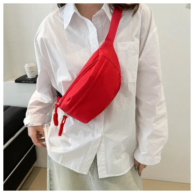 “Women’s Canvas Chest Bag – Sling Crossbody Fanny Pack, Waist Belt Bag for Running & Casual Use”