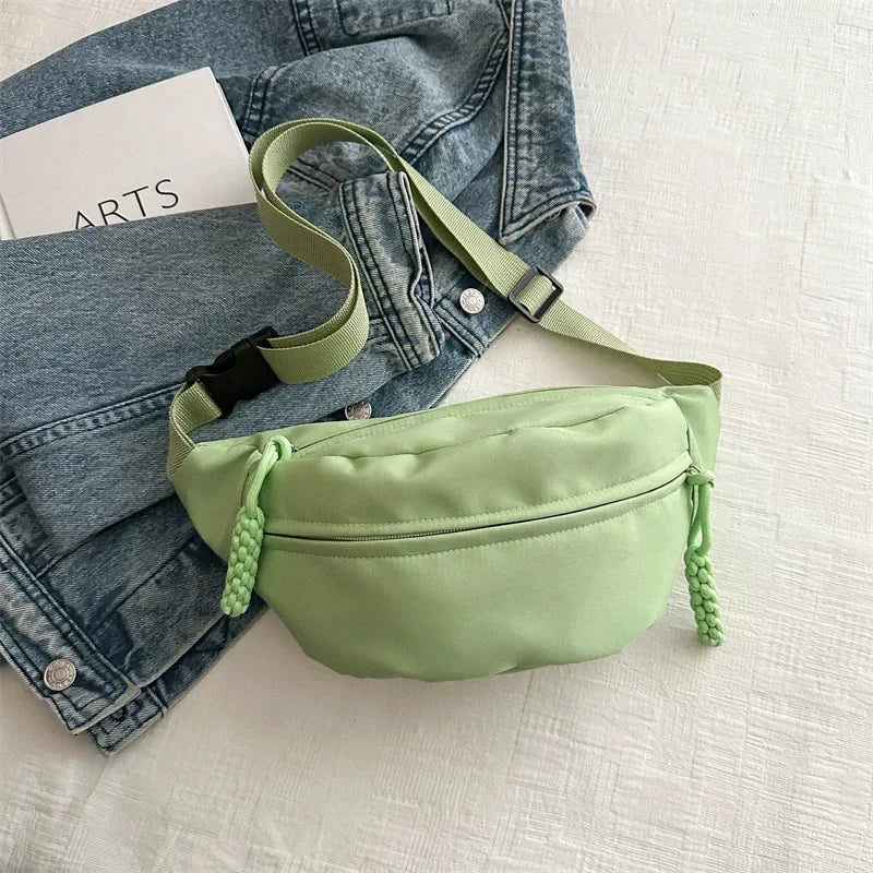“Women’s Canvas Chest Bag – Sling Crossbody Fanny Pack, Waist Belt Bag for Running & Casual Use”