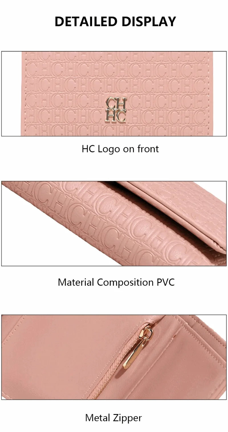 “Carolina Herrera Women’s Wallet – Stylish Minimalist Handbag in Macaron Color”