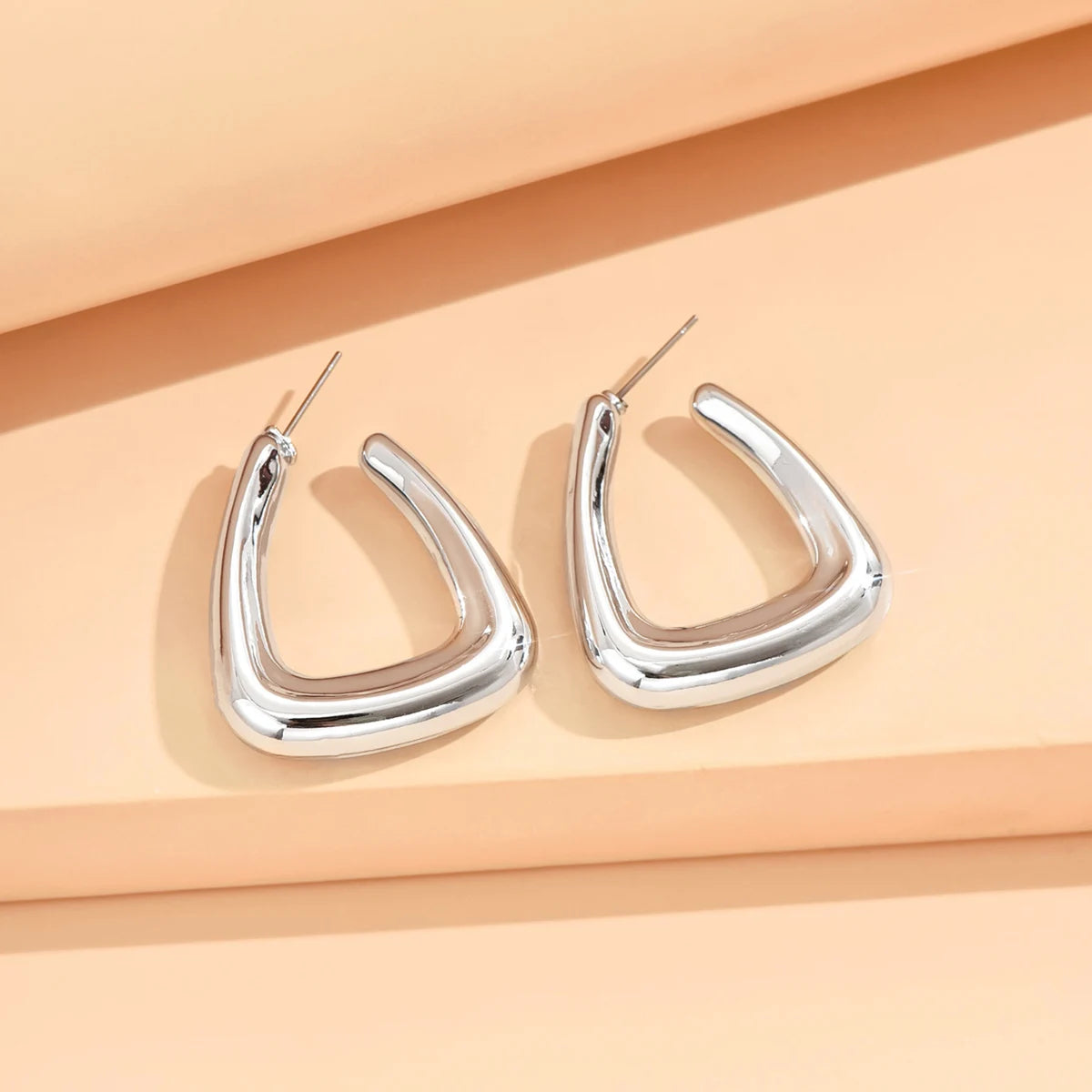 Geometric Irregular Metallic Color Earrings for Women 2024 Minimalist Style Personality Earrings Trendy Jewelry Gift