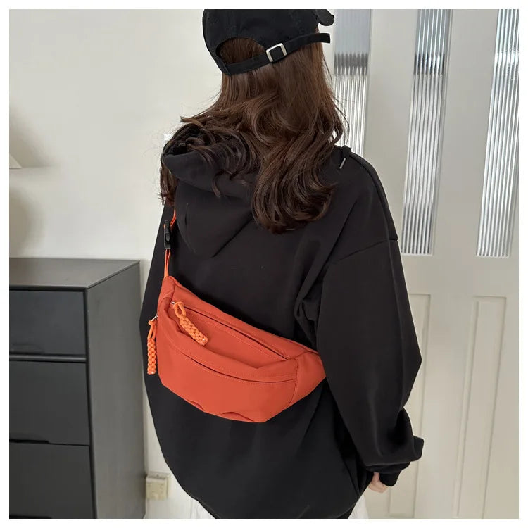 “Women’s Canvas Chest Bag – Sling Crossbody Fanny Pack, Waist Belt Bag for Running & Casual Use”