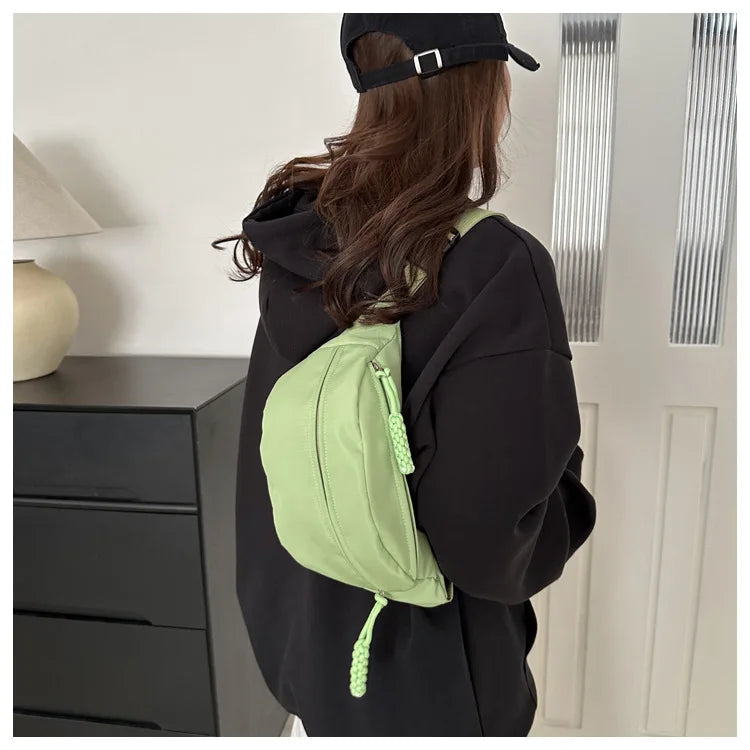 “Women’s Canvas Chest Bag – Sling Crossbody Fanny Pack, Waist Belt Bag for Running & Casual Use”