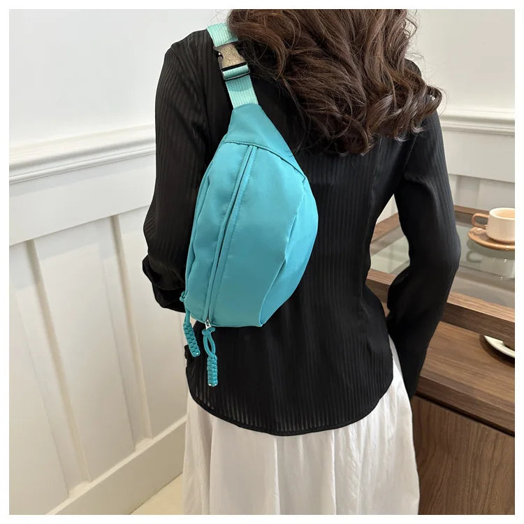 “Women’s Canvas Chest Bag – Sling Crossbody Fanny Pack, Waist Belt Bag for Running & Casual Use”