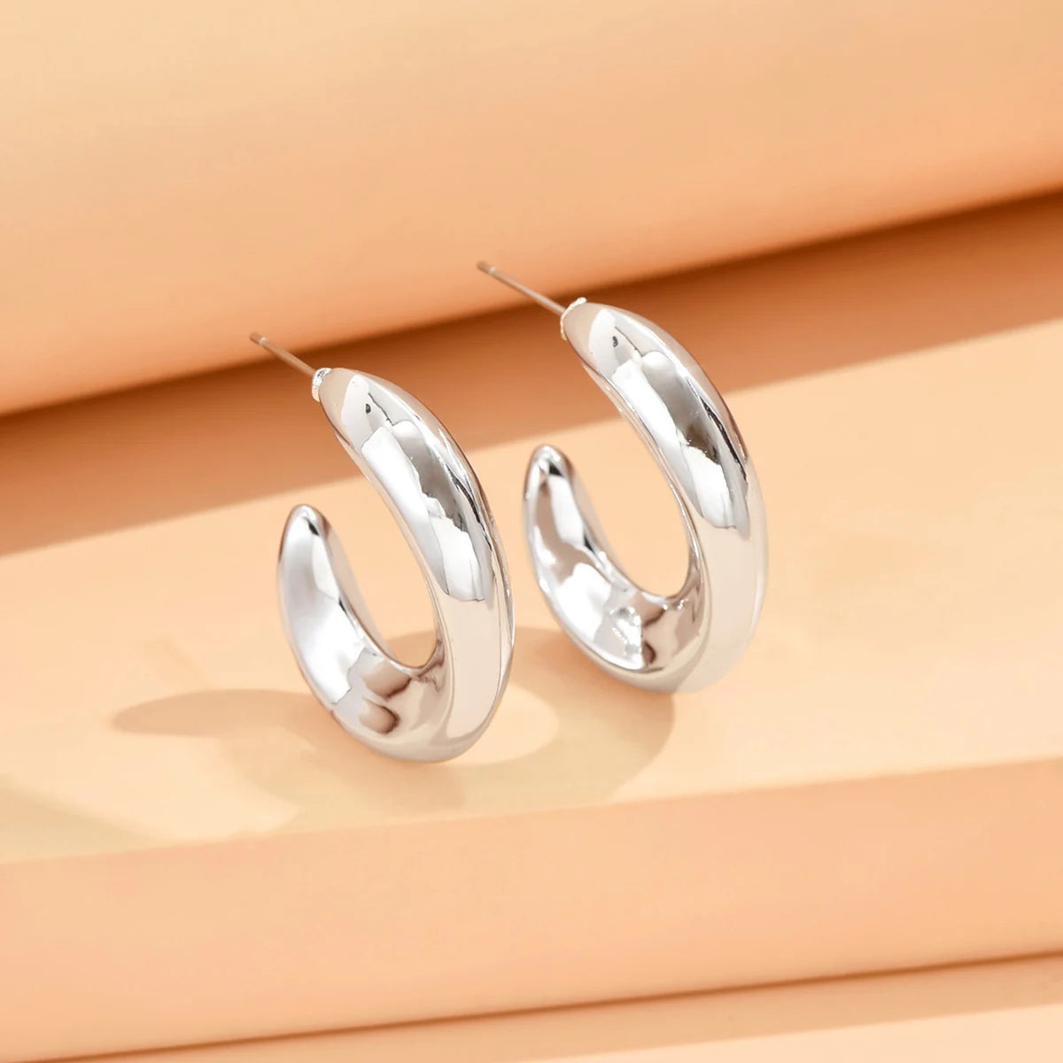 Geometric Irregular Metallic Color Earrings for Women 2024 Minimalist Style Personality Earrings Trendy Jewelry Gift