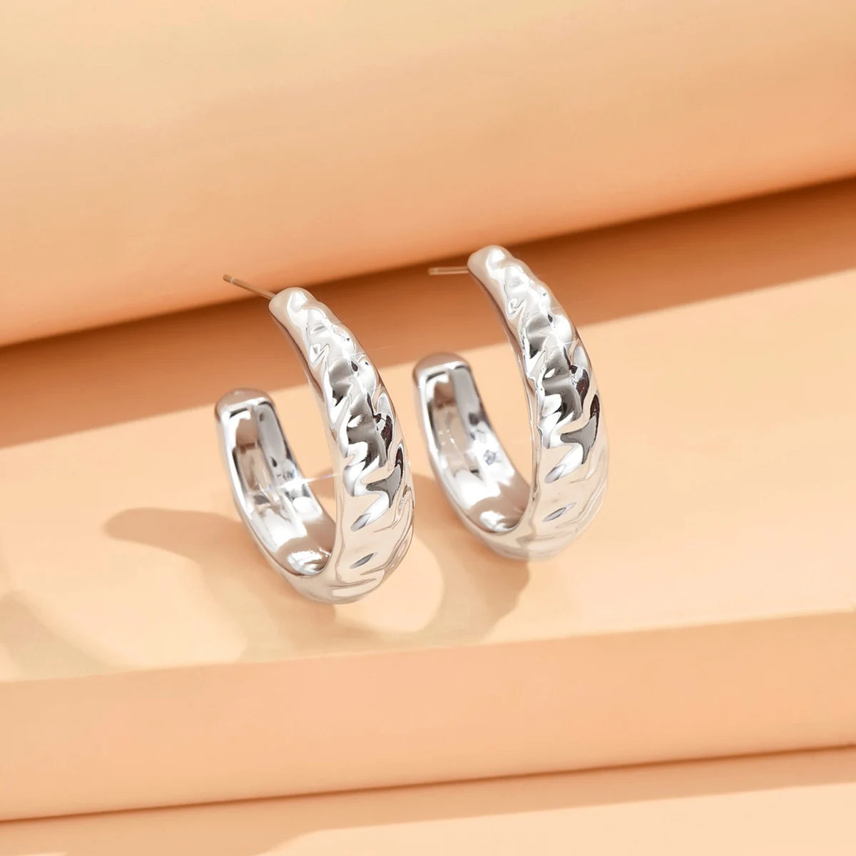 Geometric Irregular Metallic Color Earrings for Women 2024 Minimalist Style Personality Earrings Trendy Jewelry Gift