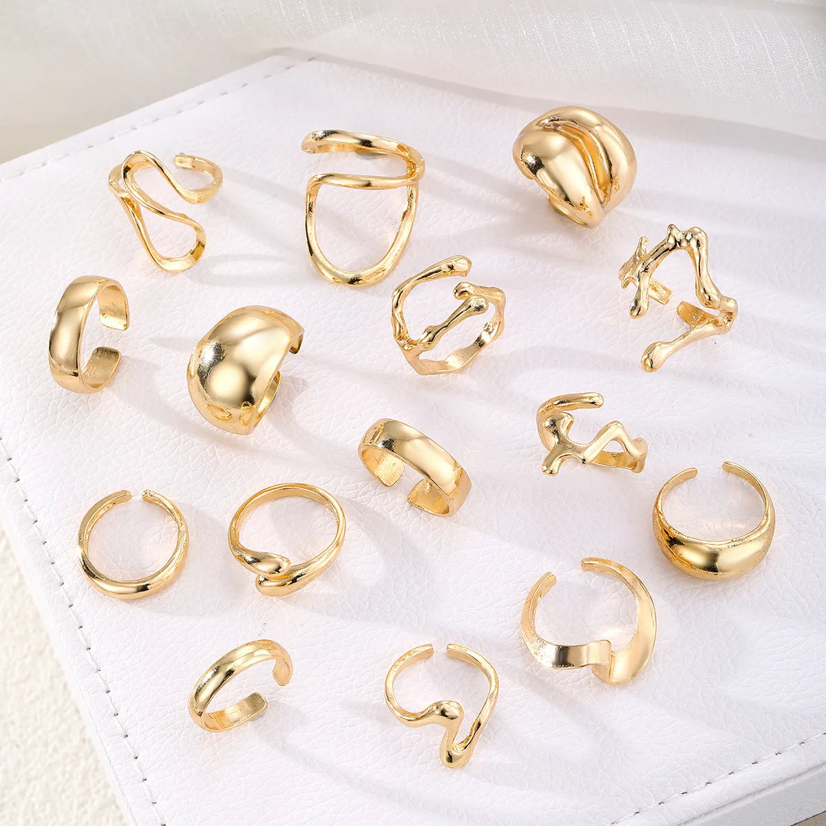 “15pcs Punk Boho Metal Rings Set – Women & Men Fashion Jewelry