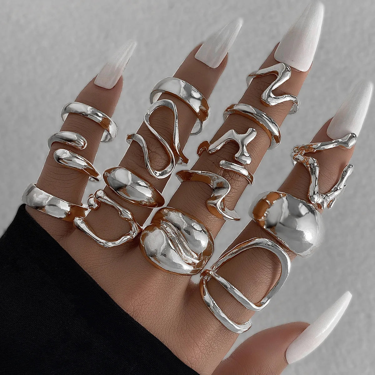 “15pcs Punk Boho Metal Rings Set – Women & Men Fashion Jewelry