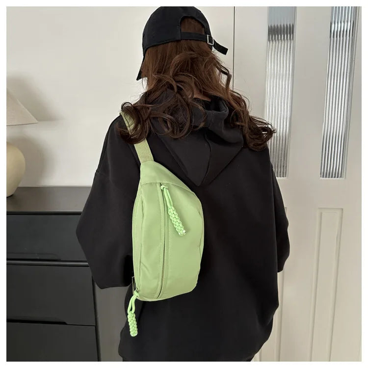 “Women’s Canvas Chest Bag – Sling Crossbody Fanny Pack, Waist Belt Bag for Running & Casual Use”