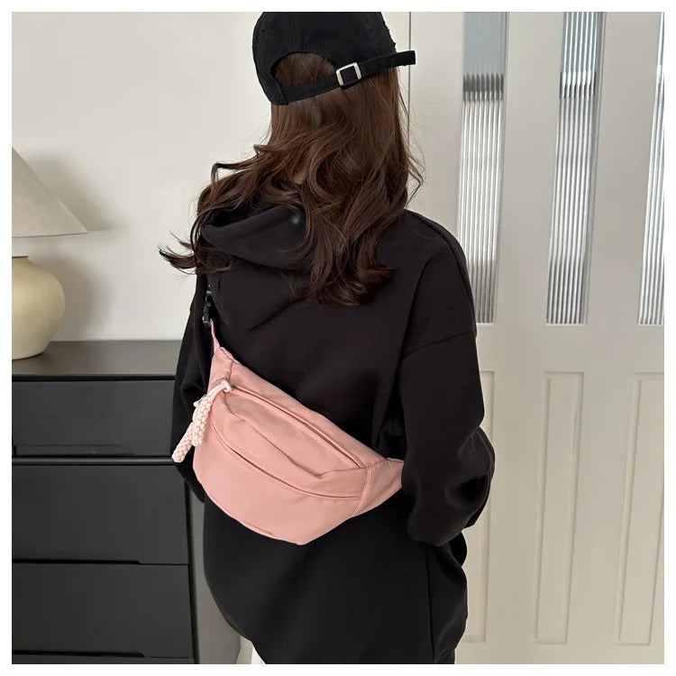 “Women’s Canvas Chest Bag – Sling Crossbody Fanny Pack, Waist Belt Bag for Running & Casual Use”
