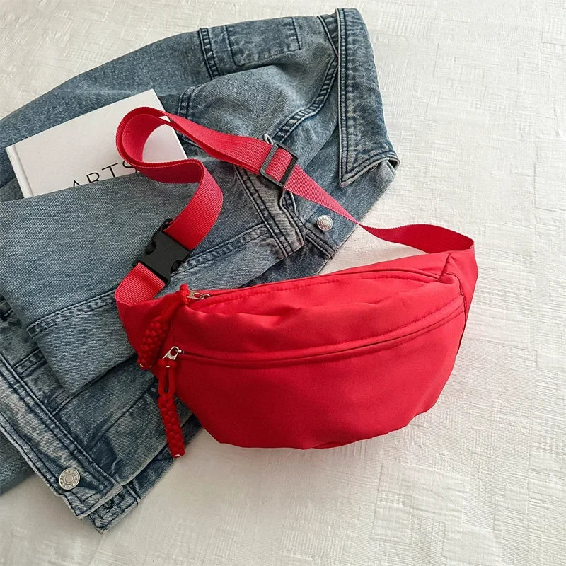 “Women’s Canvas Chest Bag – Sling Crossbody Fanny Pack, Waist Belt Bag for Running & Casual Use”