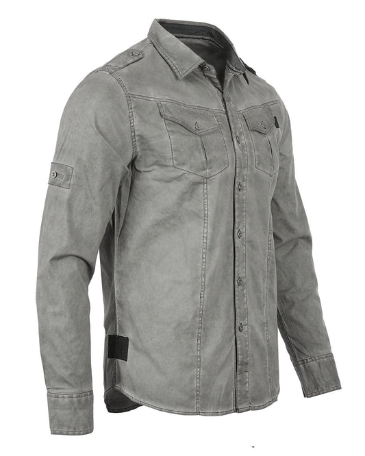 Vintage Wash Rugged Fashion Button Shirts-4